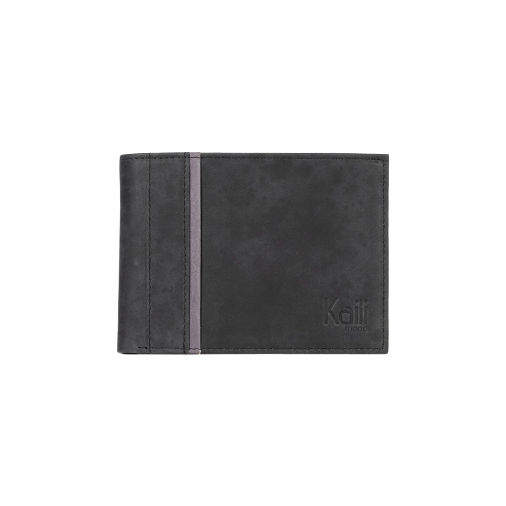 K12203AF | Portafogli Uomo in Vera Pelle pieno fiore, Naked. Colore Nero. Protezione RFID. Dimensioni da chiuso: cm 12,5 x 9,5 x 2. Confezione: Scatola regalo fondo/coperchio-2